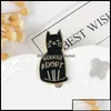 Pins broches pins broches sieraden zwarte email kattenknop voor kledingtas alsjeblieft aannemen de badge van cartoon dier cadeau vrienden c otmas