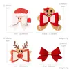 INS 8 cores cerca de 2,36 polegadas de Natal Paillette Hair Bow Girl Barrettes Girls Acessórios Lucky Deer Horn Kids Party Clipper Gift