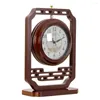 テーブルクロック1pcs中国の木製レトロ二辺の時計リビングルームミュート古典的な大きな石英振り子lu614532