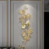 ウォールクロックラグジュアリーアートクロックモダンデザインサイレントオートマチックリビングルームの家具時計ユニークなリロジデコレー装飾装飾