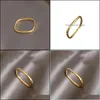 Cluster Rings Cluster Rings Minimalism Different Geometry Square Titanium Steel For Woman Korean Fashion Jewelry Gothic Student Girl Dhuqv