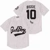 College Baseball porte des maillots de baseball pour hommes Biggie Smalls 10 Bad Boy est le maillot noir et blanc le plus malade, chemises cousues 20e patch S-XXXL