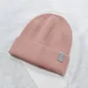 LU02 – Bonnet tricoté avec étiquette, couleur unie, pour l'hiver, garde au chaud, 295t