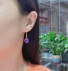 Stud Earrings Shilovem 18k Yellow Gold Piezoelectric Amethyst Fine Jewelry Women Trendy Party Classic 12 12mm Myme12126895z