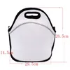 Sublimation Blank White Insulated Neoprene Lunch Picnic Tote Bag with Shoulder Straps for Adults Children Customize Logo bb1104