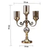 Candle Holders American Metal Glass Holder For Restaurant Home Decor Three Headed Creative Household Entrance