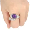 Bague ouverte en pierre naturelle couleur argent, Cabochon rond en cristal sculpté en feuille sculptée, bagues réglables pour femmes et hommes, bijoux BT004