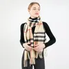 Зимний клетчатый шарф, теплый утолщенный классический британский шерстяной кашемировый шарф, осенне-зимний мужской шарф, оптовая продажа