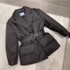 Jaqueta de grife feminina com letras Budge lantejoulas de inverno no parkas para jaquetas femininas casacos cintura ajust￡vel Streetwear Windbraker Size S-L