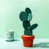 Tovagliette a forma di cactus Cuscinetti antiscivolo per tazze Isolati in feltro rotondo Stile fai-da-te Decorazioni per l'home office creativo Artigianato d'arte Tovaglietta