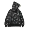 Sharks design hoodies Mens Fashion Jackets Camouflage Fleece Classic Letter Pattern Sweaters Women Embroidered Sweatshirts Clothing