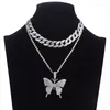 Chaînes Collier Collier Ensemble Cuba Chaîne Femmes Bling Hip Hop Bijoux Mode Multi Couche Clavicule Cadeau De Fête