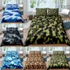 Bedding conjuntos de camuflagem do exército Conjunto de colchas macias para linho de cama Comefortable 2/3pcs Tampa de edredão colcha com travesseiro