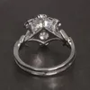 Bague Solitaire Véritable Argent Sterling 925 Dames La Bande de Fiançailles Galadriel Nenya Zircon 221103