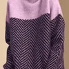 Tricots pour femmes Tees 2021 Femme Chandails tricotés Rayé Patchwork Pulls à col roulé Pull Femme Automne Hiver Manches longues Pulls en vrac Y882 G221103
