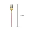 Flatvaruuppsättningar 4Set Gold Safe Set 18/10 Rostfritt stål Cutlery Pink Table Knife Fork Fork Middag Hemtillbehör