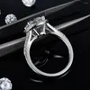 Cluster-Ringe Vinregem 925 Sterling Silber Runde 3CT Pass Test Diamanten Moissanit Hochzeit Verlobungsring für Frauen Geschenk Tropfen