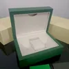 Rolex Reloj de lujo Caja de reloj para hombre Estuches Original Interior Exterior Mujer Relojes Cajas Reloj de pulsera para hombre Cajas verdes Tarjeta de folleto 116610 Accesorios submarinos