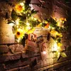 Cordes LED lumières solaires chaîne rotin lampe étanche tournesol artificiel cour extérieure lumière de noël décor de noël