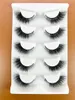 Cat Eye Faux Cils Wispy Naturel 3D Faux Mink Lashes Eye End Allonger Moelleux Épais Handmad Lash 5 Paires Pack