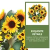 Decorative Flowers Wreath Sunflower Decor Fake Garland Hanging Rustic Wallflower Spring Door Pendant Farmhouse Wedding Faux Home Ornament