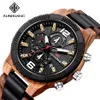 Wood Watch Men Multifunction Chronograph Military Big Dial Sport Wood Men Watches Relogio Masculino med Box303x