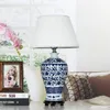 Tischlampen Blaue und weiße Kunst chinesisches Porzellan Keramiklampe Schlafzimmer Wohnzimmer Hochzeit Jingdezhen Led