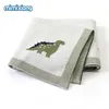 Blankets Swaddling Baby Dinosaur Knitted borns Swaddle Wrap Envelopes for Stroller Sofa Bedding Crib Quilts 100x80cm Kids Cotton Covers 221103