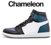 Jumpman 1 basketskor High University Blue Chicago Black White Mid Men Women Sneakers Trainers Sports Big Size 47 47.5