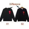 Мужские свитера 2022 Корейский стиль мужчины и женщины красное сердце любовное