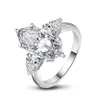 Pierścień Solitaire 925 Sterling Silver 4ct Marquise 8x16mm Luksusowe diamentowe pierścionki zaręczynowe dla kobiet Wedding Fine Jewelry Hurtowa 221103
