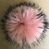 Berets CUSTOM Luxury Raccoon Fur PomPom Natural Pom Handmade Large Hair Ball Pompon With Buckle Wholesale