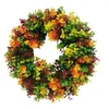 Dekorativa blommor Autumn Wreath Rustic Appliced ​​No Witering Rural Fall Eucalyptus bondgård för ytterdörr grossistdroppe