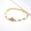 Strand 2022 Style Pearl Shell Cz Bangle Zircon Star Accessories Beasted Bracelet для женщин