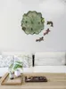 벽 시계 프레임리스 DIY 음소거 시계 창조적 인 현대 디자인 단순한 조용한 중국 스타일 연꽃 잎 홈 장식 거실 b