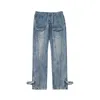 Jeans da uomo Jeans Hip Hop Uomo Distressed Lavato Pantaloni vintage multitasche in denim Harajuku Pantaloni retrò con cerniera alla caviglia Pantaloni Streetwear Uomo T221102