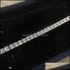 Chain Chain Square Diamond Bracelets For Women Luxury Engagement Wedding Gemstone Jewelry 18Cm Drop Delivery Dhoi3