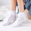 Носки чулочно-носочные мягкие дышащие аниме косплей черный белый хлопок повседневный сокс лолита принцесса короткие носки кружев