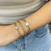 Zoete coole overlay twist chain metalen hand sieraden mode veelzijdig eenvoudige strass armband meisje