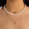 Hanger kettingen lacteo klassieke meerlagige sterrenketting voor vrouwen sieraden kralen choker sleutelbeen nek ketting meisje dame feestaccessoires