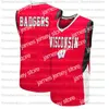 College Baseball porte des maillots de basket-ball personnalisés des Wisconsin Badgers College 23 King 32 Joe Hedstrom 2 Aleem Ford 1 Brevin Pritzl 3 5660737