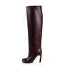 Boots Arden Furtado 2022 Весенние осенние дамы с шпильцами на каблуках женские ботинки фиолетовый синий коричневый коленый колено высокий большой размер 41 42 220906