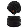 Basker vinter varm hatt halsduk set m￤ns kvinnor kabel stickade m￶ssa tjocka skallar m￶ssor utomhus skidhalsgard med