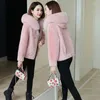 Cappotto da tosatura delle pecore in pelliccia da donna Capispalla Donna Giacca da parka con cappuccio imitato corto da donna Giacche invernali calde da donna