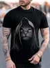 T-shirt da uomo T-shirt da uomo Monkey Animal Pattern O-Collo Stampa Nero 3D Big Street Party