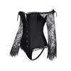 Bustiers Corsets Femme épaules dénudées Sexy gothique dentelle florale surbuste Corset gaine amincissante Corselet grande taille rouge noir blanc