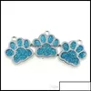 Charms Charms Odkrycia biżuterii Komponenty 50pcs HC358 Bling Enamel Cat Dog/Bear Paw Prints Hang Pendant Fit Rotating Keyri Otjvr