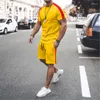 Survêtements pour hommes Ensemble de vêtements de sport décontractés d'été pour hommes Costume hawaïen coloré Chemise à manches courtes et short Mode M-3XL
