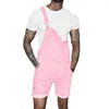 Calças masculinas jeans rosa shorts gerais para homens 2023 moda hip hop streetwear jeans masculinos tamanho grande macacões jeans curtos