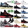 2023 Hommes Femmes Basketball Shoe 4s Military Black Sail 4 Infrared University Blue Black Cat Fire Red Royalty Neon Dark Moka Pine Green OutdoorJORDON JORDAB